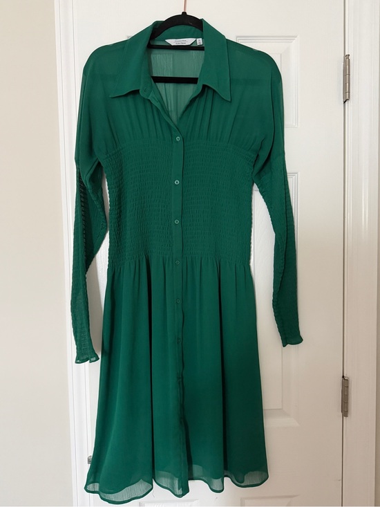 & Other Stories Dresses & Skirts - & Other Stories Emerald Green Smocked Shirt Dress